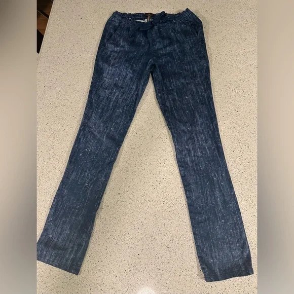 Jaanuu Scrub Set Denim Print Peplum Top Zippers Gold Details XS - Picture 2 of 16